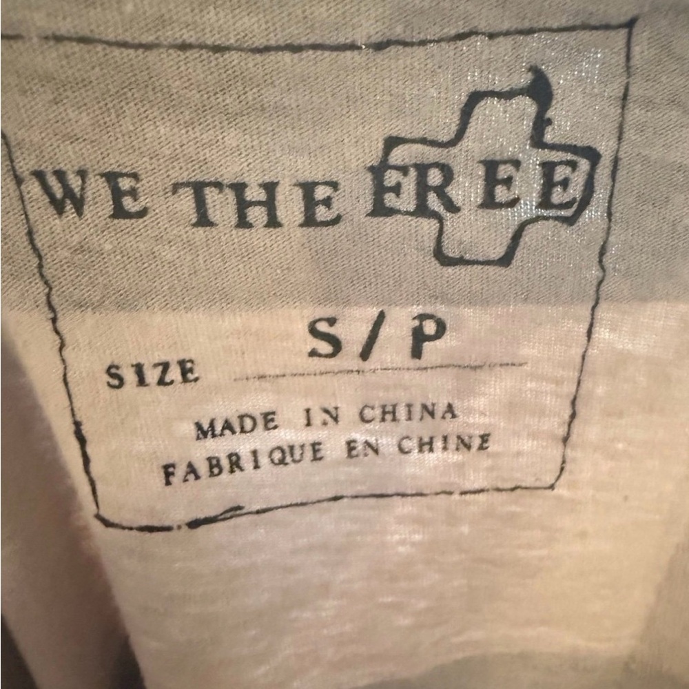 Free People We The Free Blue and Cream Lace Stripe Tee sz Small - Picture 3 of 3